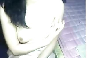 Nice web camera solo with a shy Asian sweetheart flashing her tits