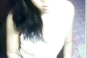 Nice web camera solo with a shy Asian sweetheart flashing her tits