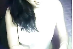 Nice web camera solo with a shy Asian sweetheart flashing her tits