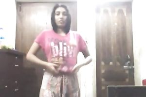 Long haired Indian nympho shows off her diminutive meatballs