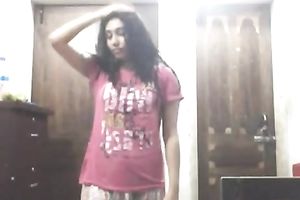 Long haired Indian nympho shows off her diminutive meatballs