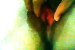 Here is my black skin voluptuous whore dirty slut wife masturbating