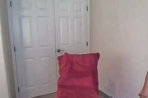 Nasty and slutty golden-haired with large fake meatballs rides her vibrator like a pro