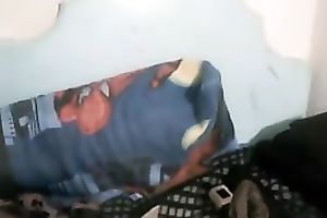 Hot curvy dark brown wife flashes her large boobies on cam