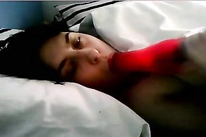 Horny brunette hair lalin girl blows a marital-device during the time that I see her on livecam