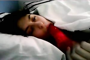 Horny brunette hair lalin girl blows a marital-device during the time that I see her on livecam