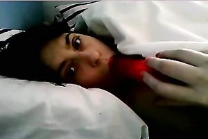 Horny brunette hair lalin girl blows a marital-device during the time that I see her on livecam