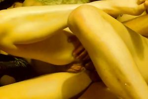 My obese cheating wife rubs her clitoris with a toy during the time that I fuck her vag from behind