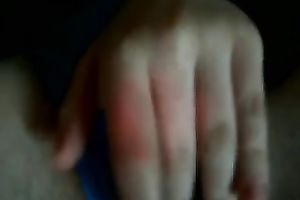 Close up homemade scene with my white bitch fingering her shaggy slit