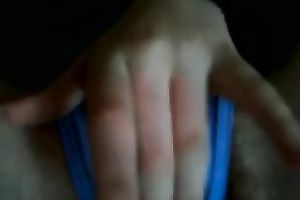 Close up homemade scene with my white bitch fingering her shaggy slit