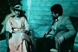 Stunning retro episode with milfs petting every other in the garden