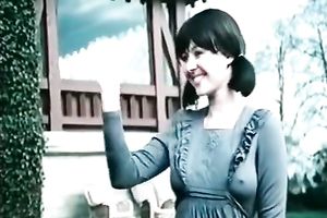 Stunning retro episode with milfs petting every other in the garden