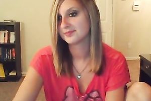 Very cute blond Married slut flashes her diminutive tits on livecam