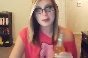 Very cute blond Married slut flashes her diminutive tits on livecam