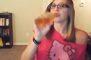 Very cute blond Married slut flashes her diminutive tits on livecam