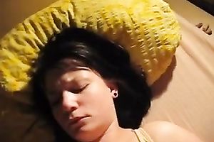 Cumming on my girlfriend and giving a kiss her glazed lips