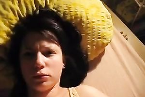 Cumming on my girlfriend and giving a kiss her glazed lips