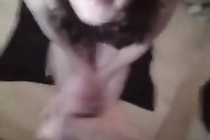 Blindfolded cute girlfriend gets a creamy load of facial cum