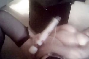 Got her love tunnel tickled with a dildo and then licked by skillful tongue