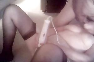 Got her love tunnel tickled with a dildo and then licked by skillful tongue