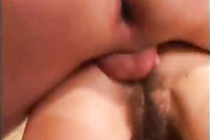 Busty brunette hair doxy with furry snapper drilled hard in daybed