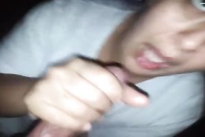 My obese husband pleases me with a cook jerking in advance of we go to daybed