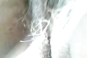 My wife's hirsute snatch is disgusting but I love playing with her bawdy cleft