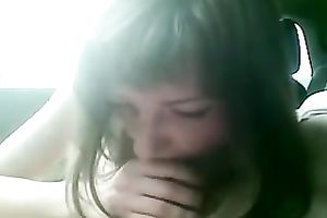 Lustful call-girl enjoys engulfing my 10-Pounder in the car