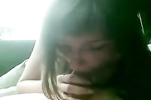 Lustful call-girl enjoys engulfing my 10-Pounder in the car