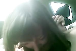 Lustful call-girl enjoys engulfing my 10-Pounder in the car
