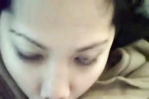 Slutty Asian babe manages to milk a wang dry on her face in POV clip