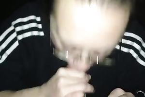 This four eyed wench knows how to give a priceless irrumation