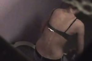 Just a slim BFF of my girlfriend in the washroom undressed