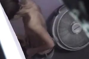 Just a slim BFF of my girlfriend in the washroom undressed