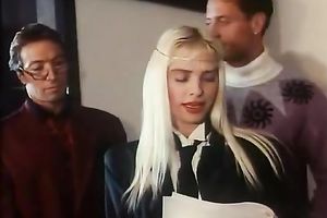 Several insatiable lesbian babes engulf unbending knob one after one more