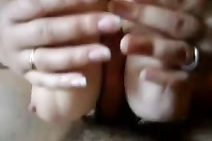 My chunky corpulent GF with large meatballs likes engulfing my weenie