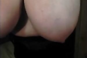 Solo movie scene with my juggy wifey shaking her large mounds