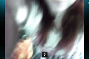 My greatly wicked girlfriend is playing with herself for me on Skype