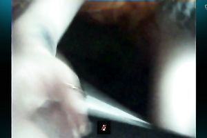 My greatly wicked girlfriend is playing with herself for me on Skype