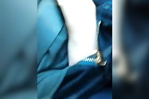 My cute golden-haired GF flashes her natural bazookas in a car