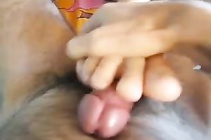 Snappy feet of my girlfriend jack off my pecker untill i explode