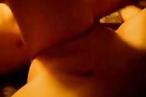 My hubby copulates my cunt unfathomable and hard and cums on my abdomen