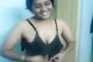 Chubby nympho in glasses puts on a good striptease show