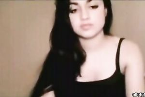 Charming Indian legal age teenager sweetheart flashes her titties on livecam
