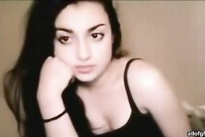 Charming Indian legal age teenager sweetheart flashes her titties on livecam