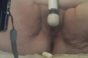 Disgusting cellulite cum dumpster have joy with her fresh toy