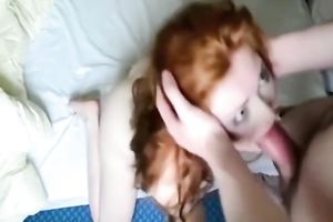 Redhead legal age teenager receives face screwed in homemade POV video