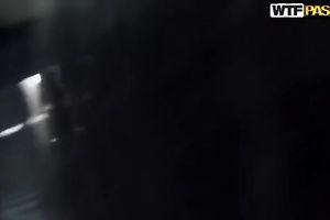 Nasty dark-haired honey shows her slit and gives head to her BF