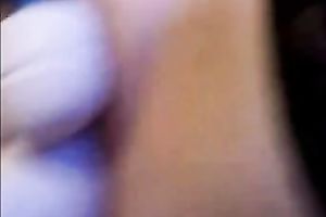 Fisted and pushed her muff with big dildo to satisfy her