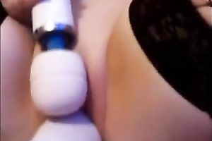 Fisted and pushed her muff with big dildo to satisfy her